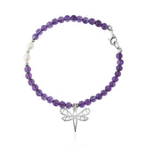 Pulsera Mujer Plata 925 Origami Libelula Amatista Anamora por Tanya Moss - Tanya Moss